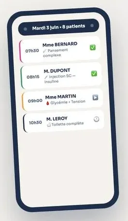 Planning de la journée sur téléphone