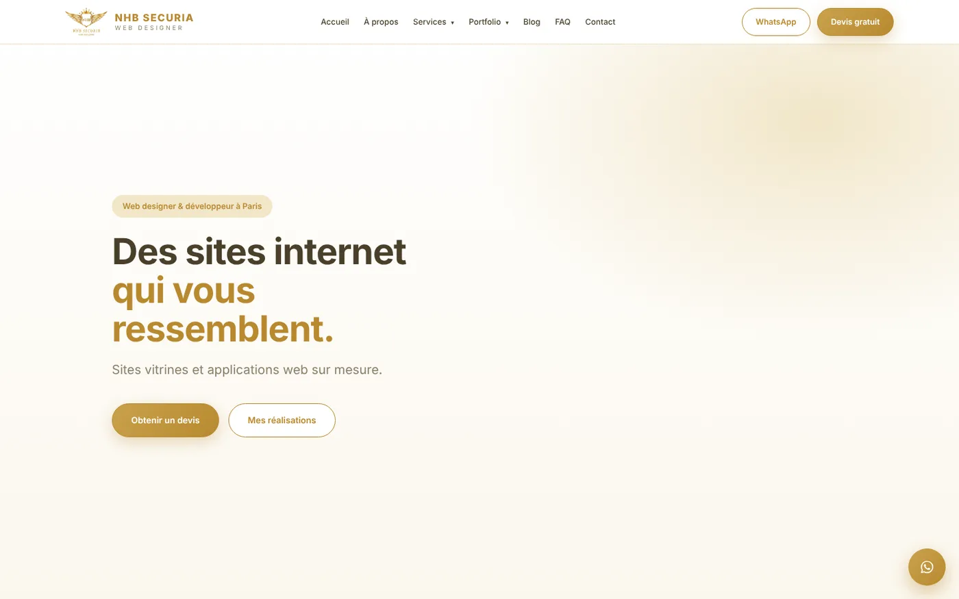 Site NHB Securia affiché sur ordinateur