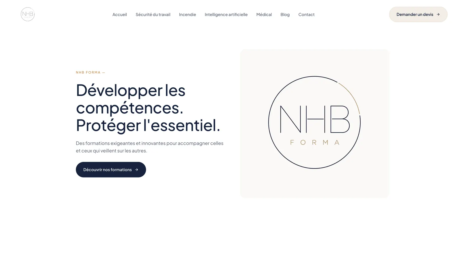 Aperçu du site NHB Forma, identité & site